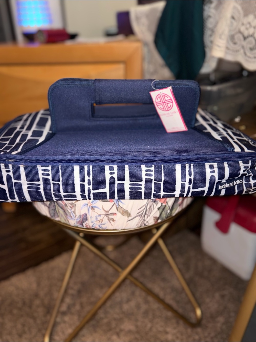 Buckhead Betties Navy Blue Geometric Insulated Casserole Carrier